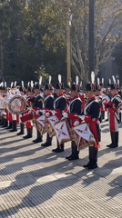 Military ceremonial band performs in Buenos Aires Plaza de Mayo