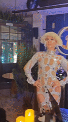 Drag queen performs at Novosibirsk nightclub as patrons celebrate