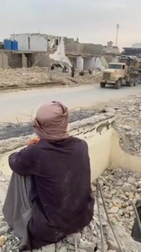 Demolition work continues amid rubble in Kandahar, Afghanistan