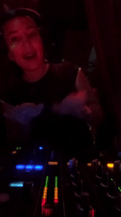 DJ performs at Moscow club under red lights