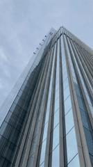Morning scenes captured in Khimki: skyscraper and subway train