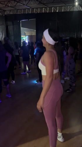 Evening fitness dance class captured at Arica studio