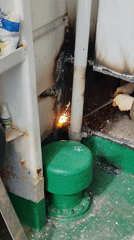 Cargo ship maintenance documented at Rybinsk shipyard