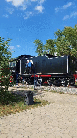 Summer day in Komsomolsk-on-Amur: parks, flowers, and a steam locomotive