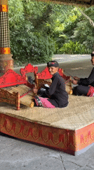 Musicians play traditional instruments in Blahbatuh, Indonesia