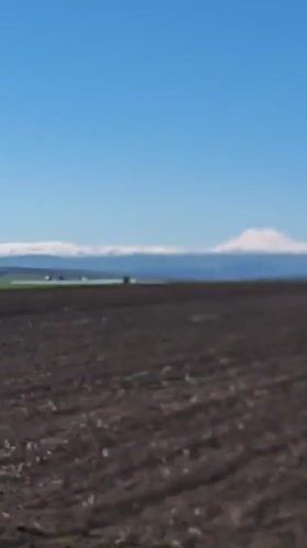 Spring agricultural landscape documented in rural Russia