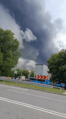 Heavy smoke plume rises over Moscow outskirts