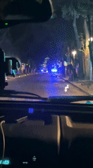 Police car with emergency lights spotted on Plovdiv street