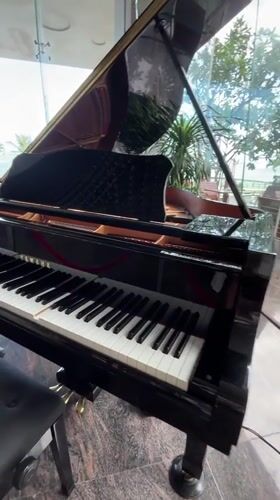 Piano performance and infinity pool captured at Vietnam oceanfront resort