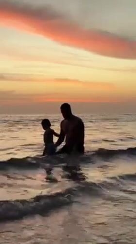 Family vacation memories captured during morning hours in Karon, Thailand