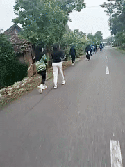 Community running event observed in Sambirejo, Indonesia late evening