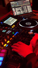 DJ performs at theatrical venue in Moscow