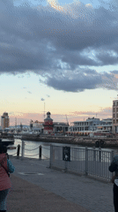 Evening stroll captured at Cape Town's V&A Waterfront
