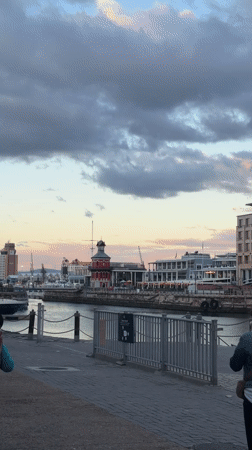 Evening stroll captured at Cape Town's V&A Waterfront