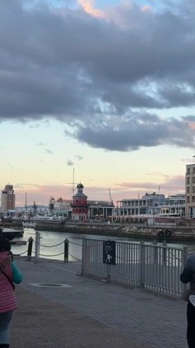 Evening stroll captured at Cape Town's V&A Waterfront
