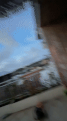 Woman takes selfie saying good morning on terrace
