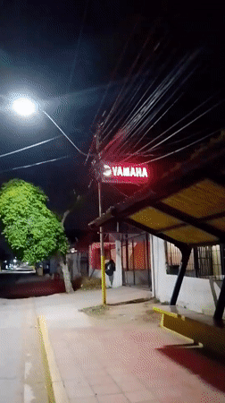 Nighttime pedestrian activity recorded near Venezuelan bus stop