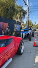 Custom hot rods draw a crowd on an LA street