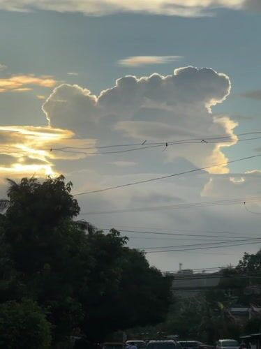 Dramatic sunset observed through clouds in Davao City