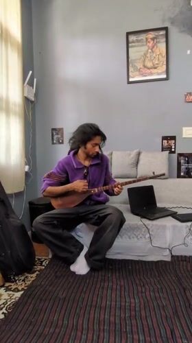 Morning scenes captured in Fatehpur: musician playing, cows grazing