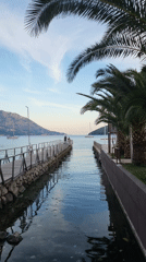 Quiet afternoon documented at Budva harbor, Montenegro