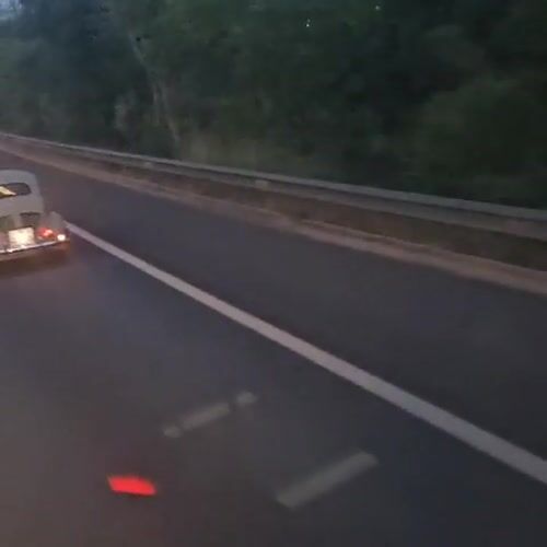 Vintage Renault 4CV spotted on Spanish highway near Sallent