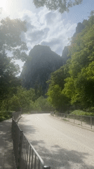 Mountain road with railings documented in Vratsa, Bulgaria