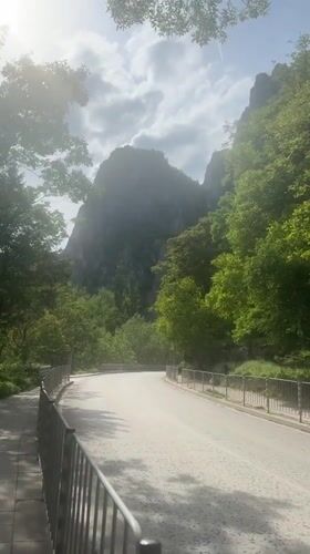 Mountain road with railings documented in Vratsa, Bulgaria