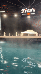 Steamy night swimming pool observed in Varna, Bulgaria
