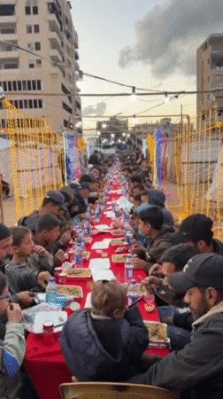 Community Iftar meal brings dozens together in Gaza City
