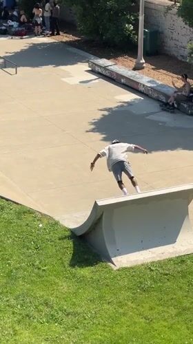 Chicago residents enjoy evening activities at skate park, bridge