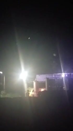 Building fire observed in Ota, Nigeria during evening hours