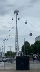 London cable car system observed amid urban activity