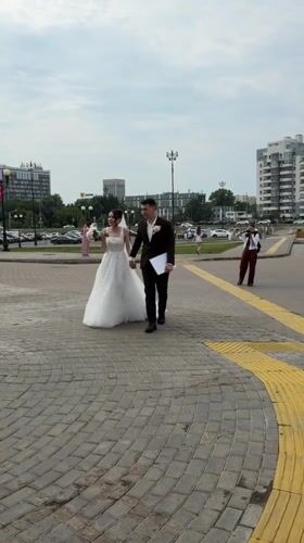 Wedding day and casual visits at Kazan's landmark Chalice building