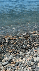 Lazy summer day on Sarpi's Black Sea pebble beach