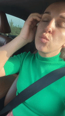 Woman films from driver's seat in Chaikovsky, Russia