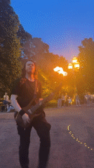 Fire performers entertain crowds across Saint Petersburg landmarks
