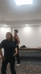 Dance group rehearses choreographed routines in Porlamar studio