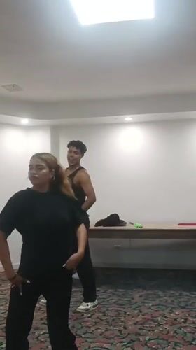Dance group rehearses choreographed routines in Porlamar studio