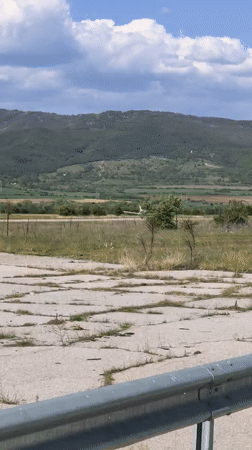 Small plane takes off from rural Bulgarian airfield