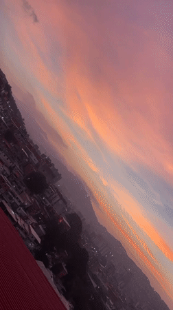Caracas skyline captured at dusk with colorful sky