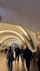 Morning commute through ornate Saint Petersburg metro stations documented