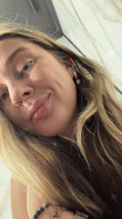 Woman films selfie video in Moscow
