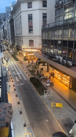 Street-level activity in Buenos Aires, shot from above