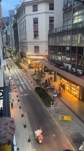 Street-level activity in Buenos Aires, shot from above