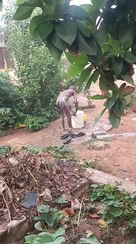 Morning outdoor bathing and cleaning activities recorded in Bukuru