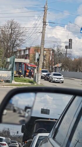 Fire truck spotted near railway crossing in Vinnytsia