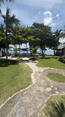 Morning resort activity captured in Baan Chaweng Noi Thailand