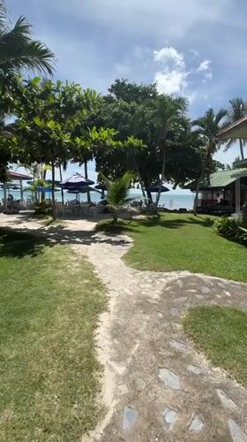 Morning resort activity captured in Baan Chaweng Noi Thailand