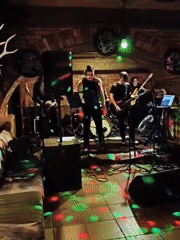 Live band performs at brick-arched bar in Kyiv